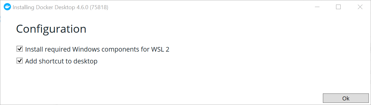 Сообщение Docker для выбора интеграции WSL2